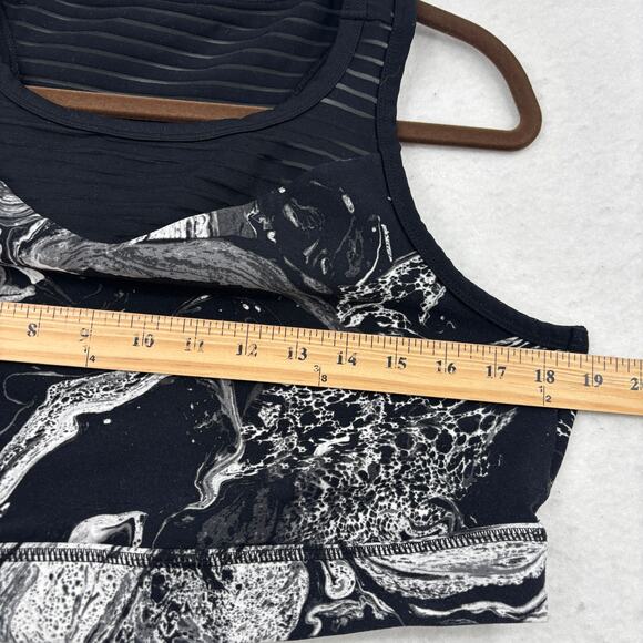 Torrid Active Sports Bra 2X Black Marbled Print Mesh Detail Athletic Wire Free - Picture 5 of 6